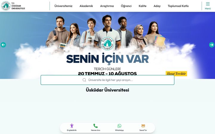 Screenshot of uskudar.edu.tr
