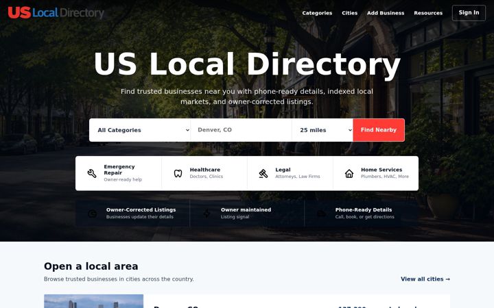 Screenshot of uslocaldir.com