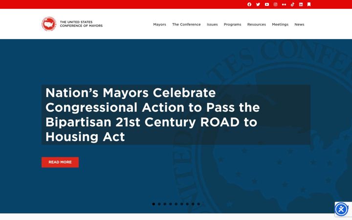 Screenshot of usmayors.org