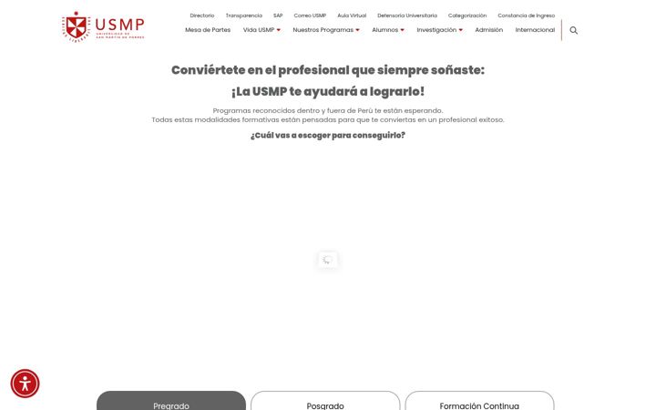 Screenshot of usmp.edu.pe