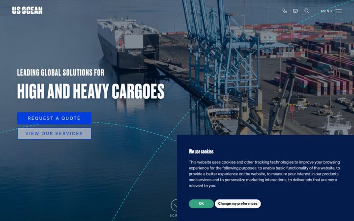 Screenshot of usocean.com