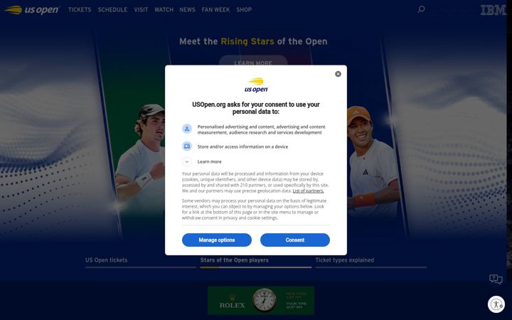 Screenshot van usopen.org