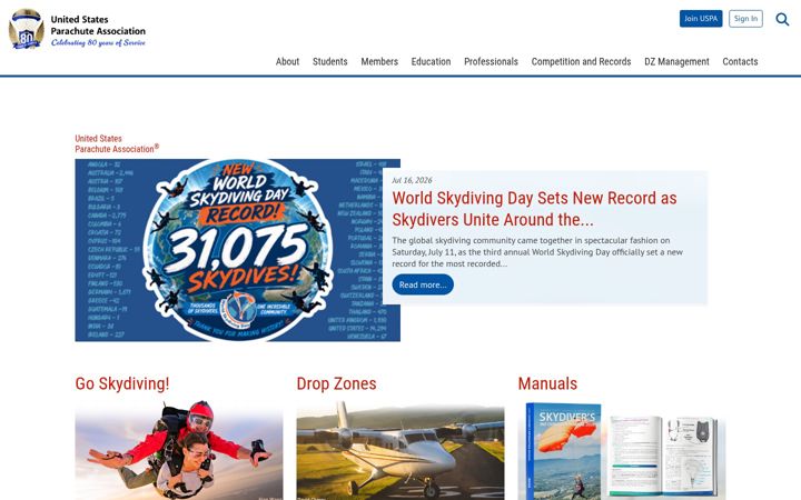 Screenshot von uspa.org