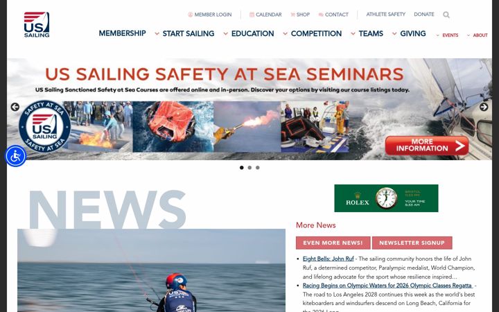 Screenshot of ussailing.org