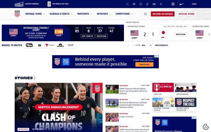 Ekrānuzņēmums no ussoccer.com