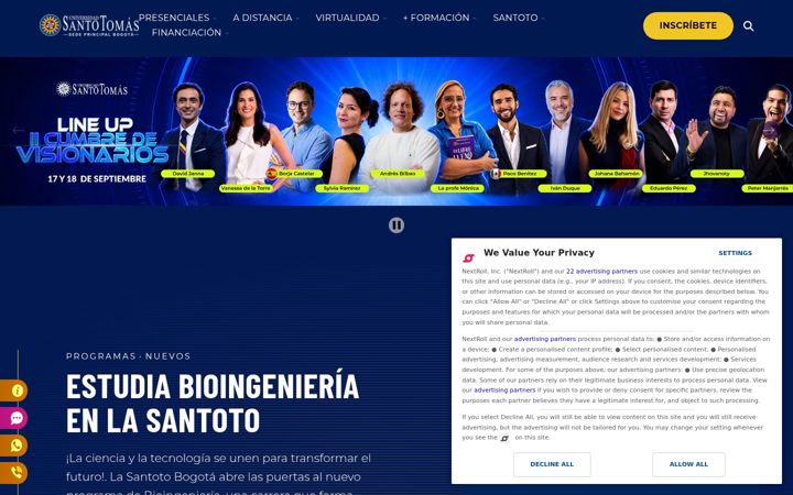 Screenshot of usta.edu.co