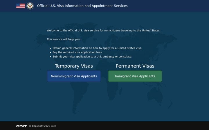 Screenshot von usvisa-info.com