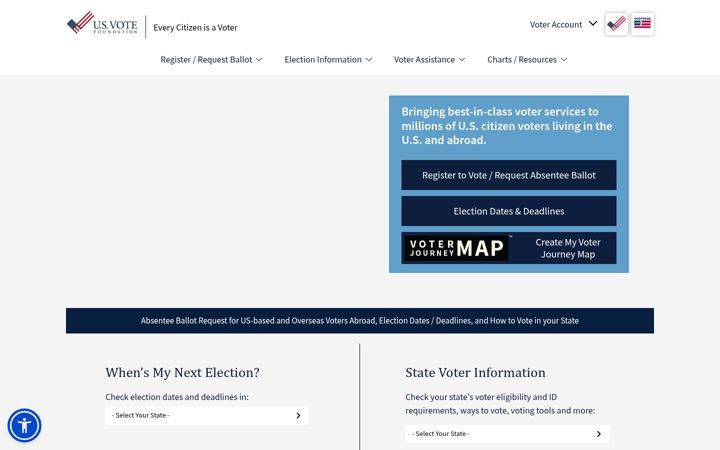 Screenshot of usvotefoundation.org