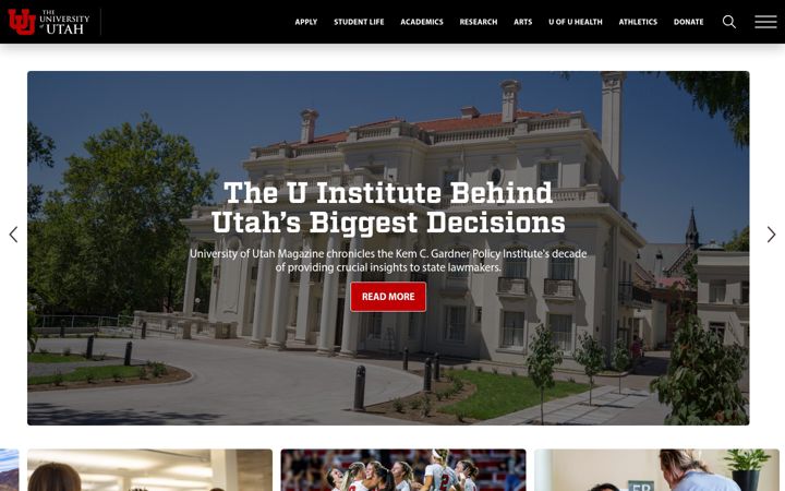 Screenshot ta' utah.edu