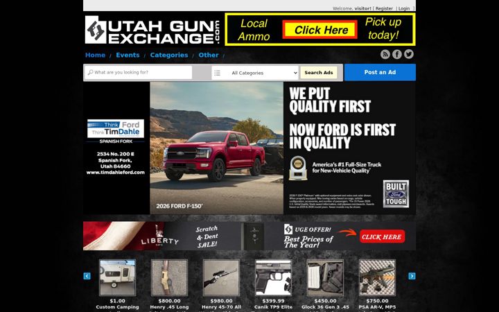 Screenshot of utahgunexchange.com