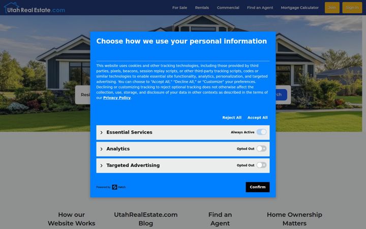 Snímek obrazovky utahrealestate.com