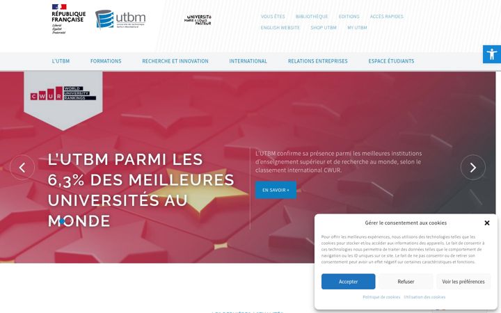 Screenshot of utbm.fr