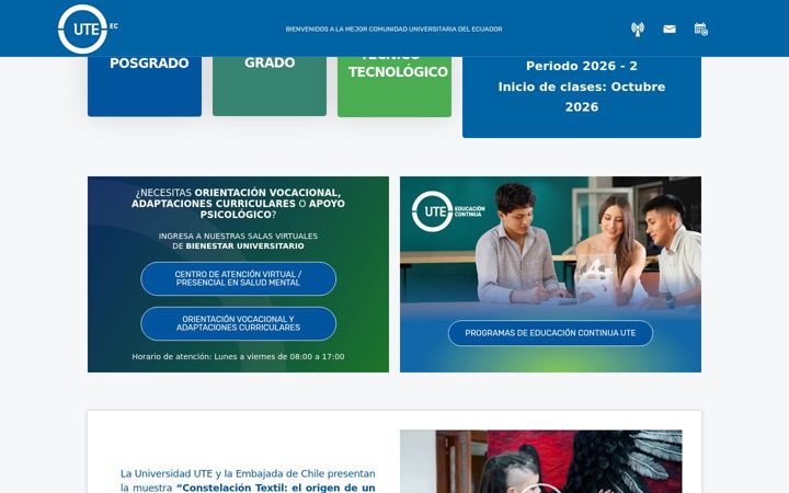 Screenshot of ute.edu.ec