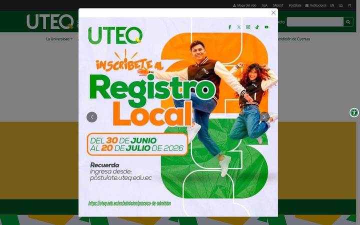 Screenshot of uteq.edu.ec