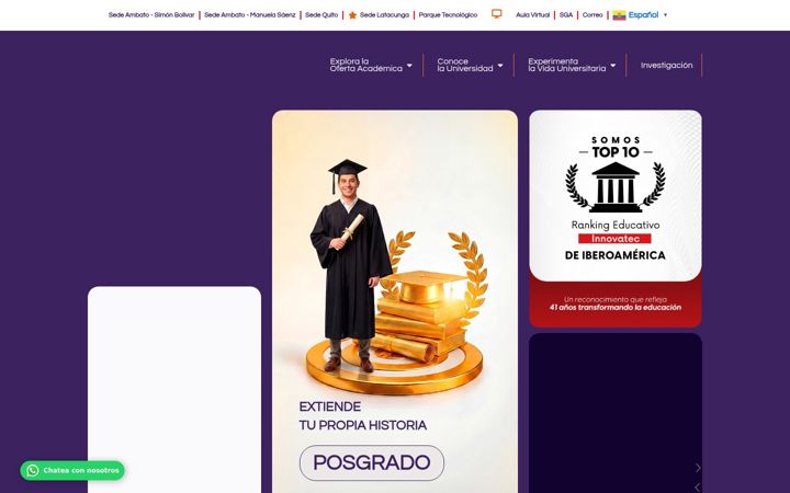 Screenshot of uti.edu.ec