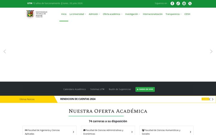 Screenshot of utm.edu.ec