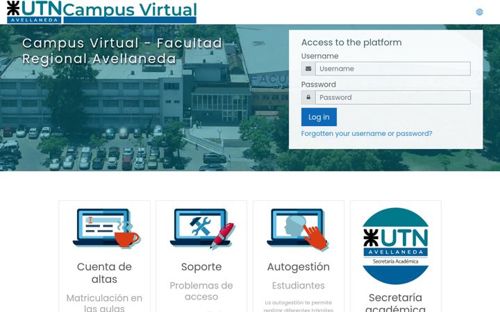 Screenshot of utnfravirtual.org.ar