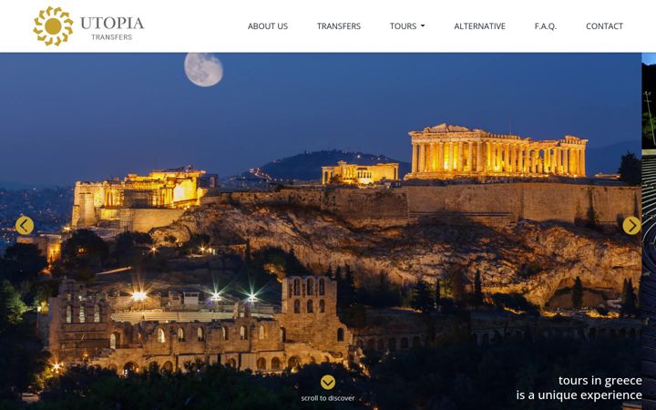 Captura de ecrã de utopiatransfers.gr