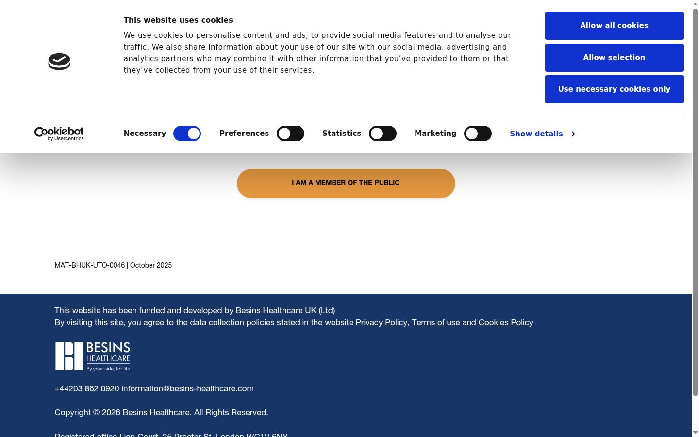 Screenshot of the consent banner shown before any interaction