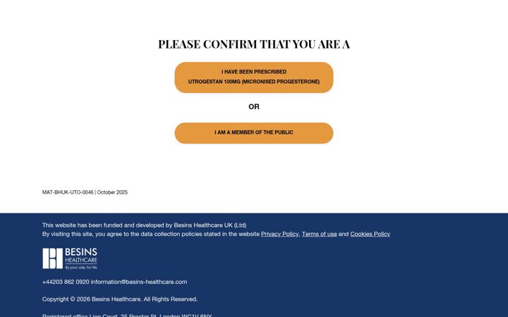 Screenshot of utrogestan.co.uk