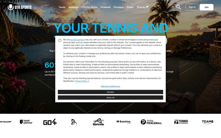 Screenshot of utrsports.net
