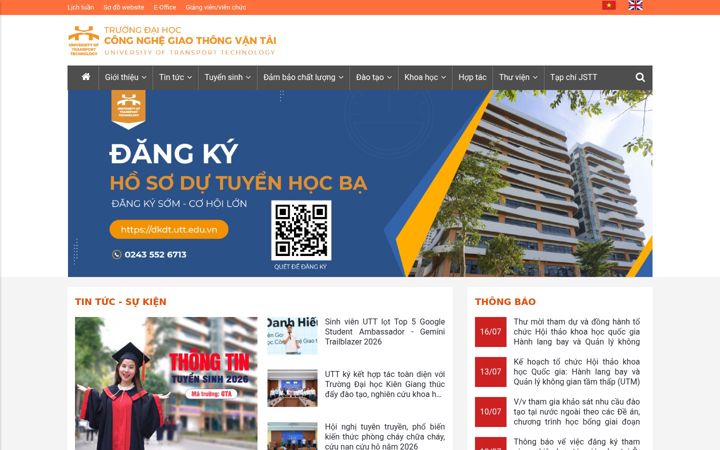 Screenshot of utt.edu.vn