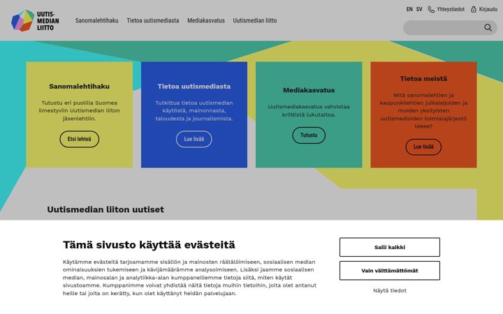 Screenshot van uutismediat.fi