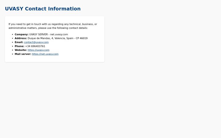Screenshot of uvasy.com