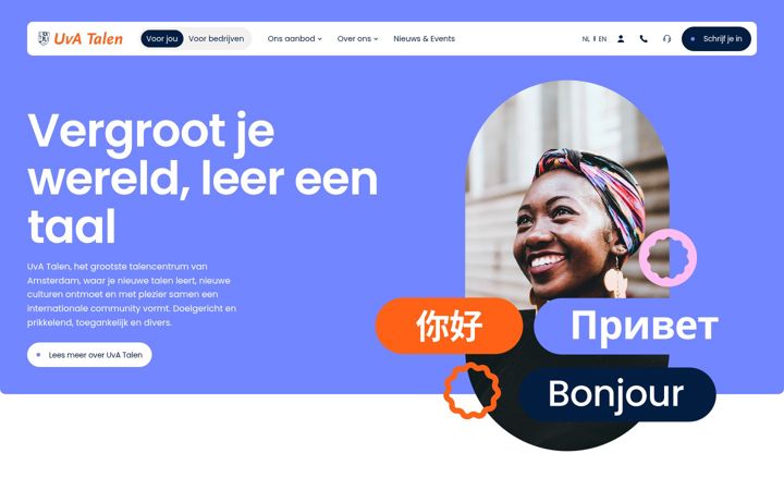 Screenshot of uvatalen.nl