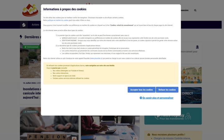 Screenshot of uvcw.be