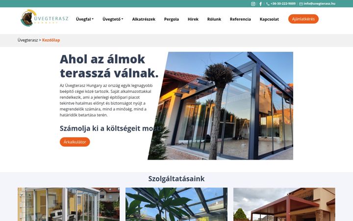 Screenshot of uvegterasz.hu