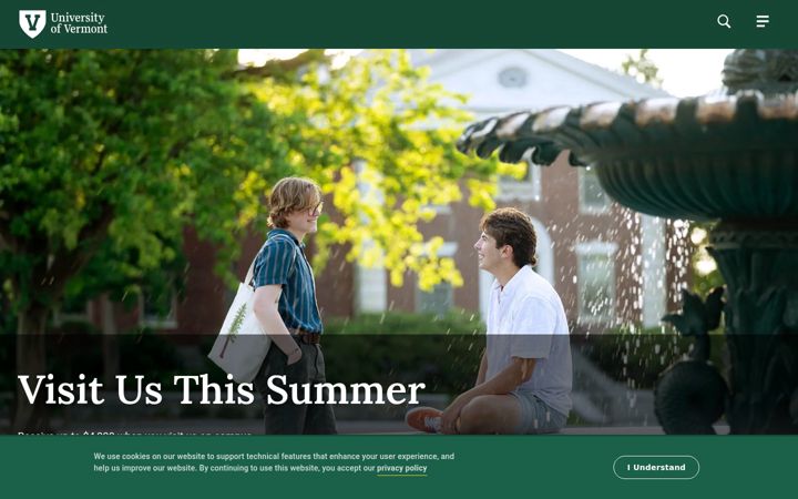 Screenshot ta' uvm.edu