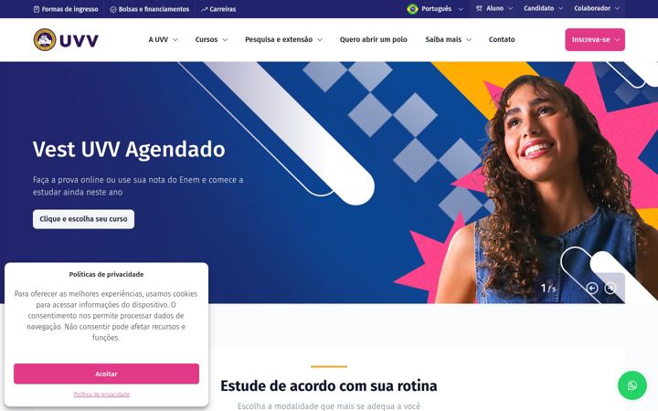 Screenshot of uvv.br