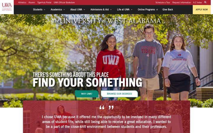 Screenshot of uwa.edu