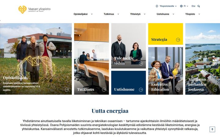 Screenshot of uwasa.fi