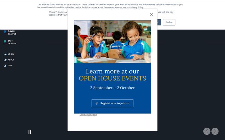 Ekrānuzņēmums no uwcsea.edu.sg