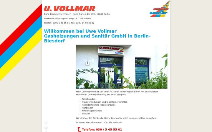 Screenshot of uwevollmar.de