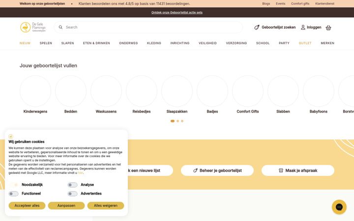 Screenshot di uwgeboortelijst.be