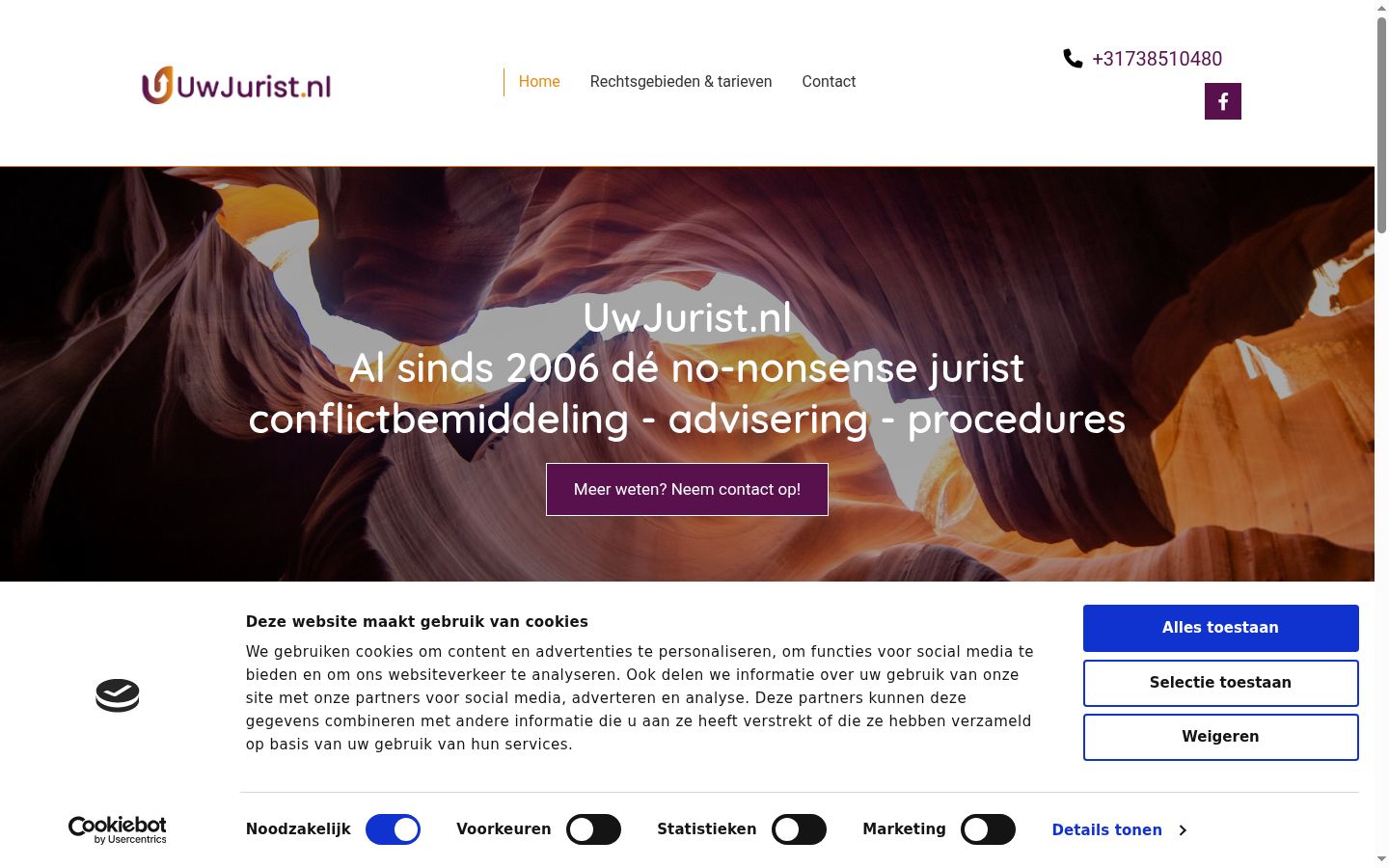 Screenshot of the consent banner shown before any interaction