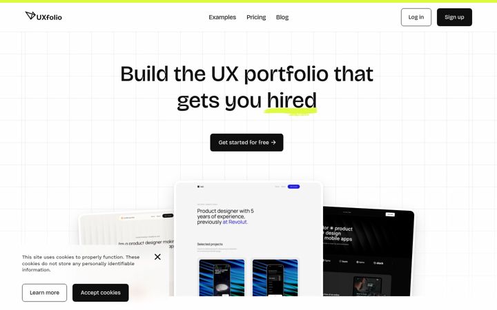 Screenshot of uxfol.io