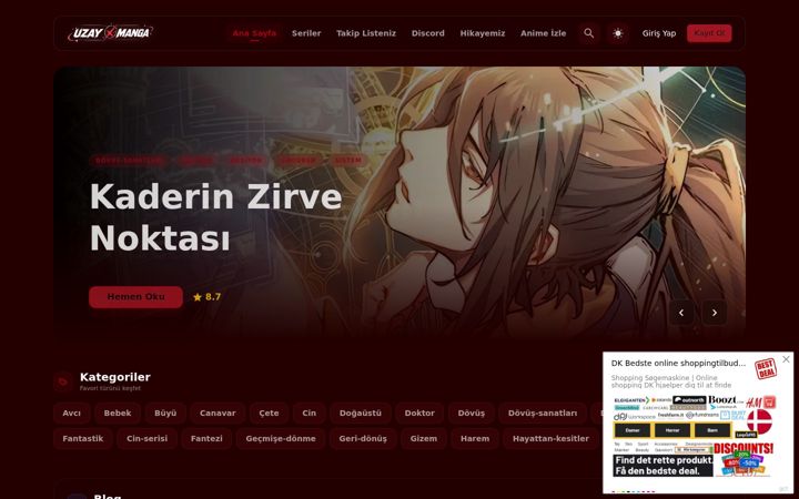 Screenshot of uzaymanga.com