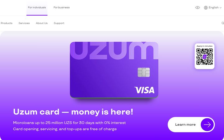 Screenshot of uzumbank.uz