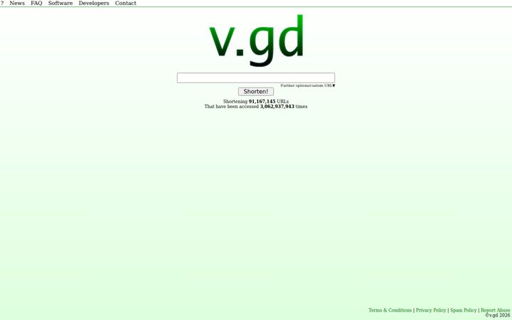 Screenshot of v.gd