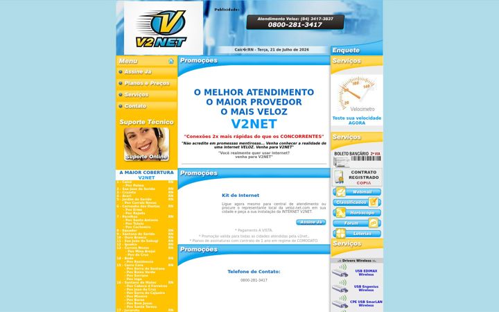 Screenshot of v2net.com.br