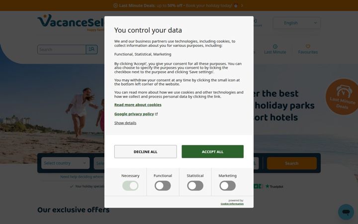 Screenshot of vacanceselect.com