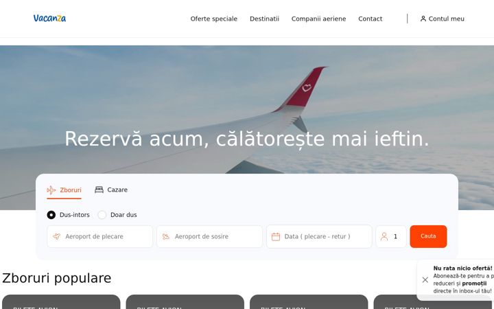 Ekrano kopija vacanza.ro