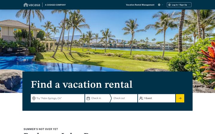 Screenshot van vacasa.com