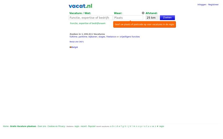 Screenshot of vacat.nl
