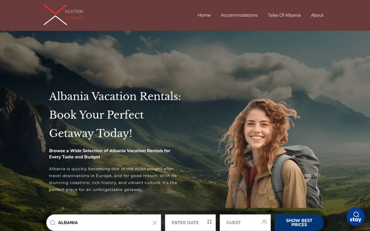 Captura de pantalla de vacationalbania.com