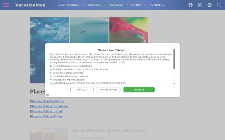 Screenshot of vacationidea.com